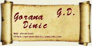 Gorana Dinić vizit kartica